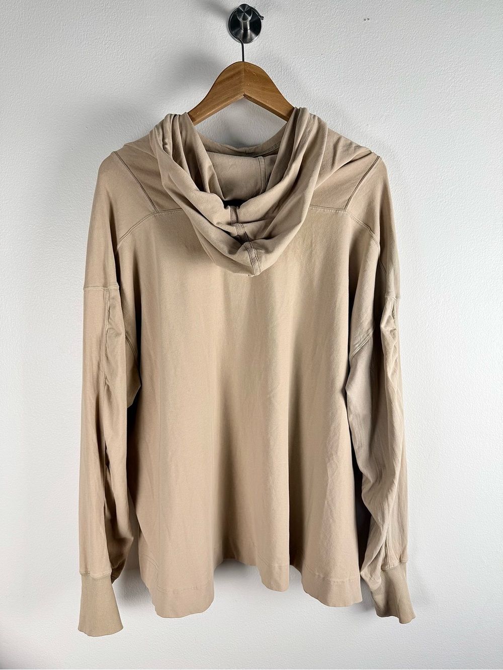 Free People Movement Hot Shot Hooded Layer Slouchy Layering Hoodie Tan Neutral L - Picture 9 of 15